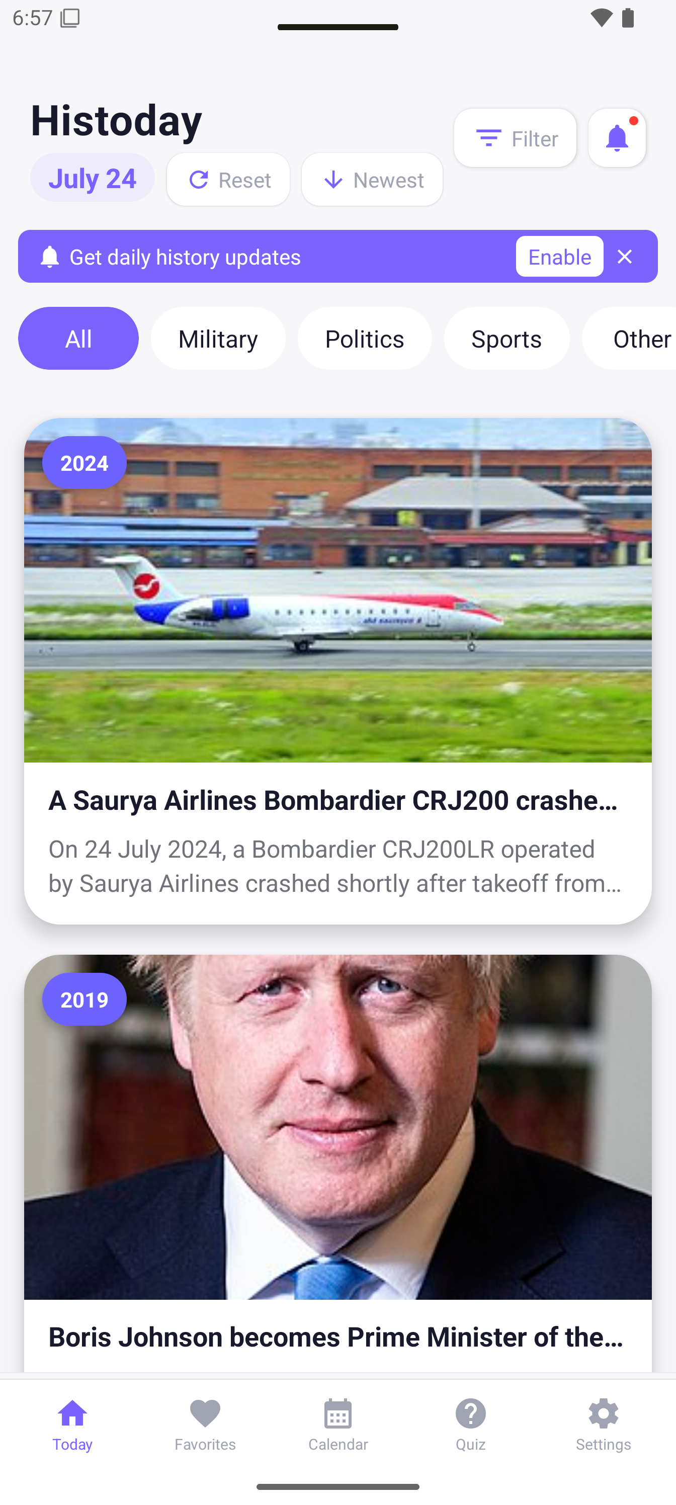 Histoday App Screenshot 1